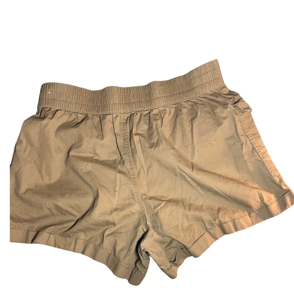 Abercrombie & Fitch Womens Khaki Utility Cargo Shorts Tan Elastic Waist Size L - Picture 2 of 6